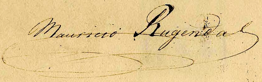 Firma de Mauricio Rugendas en Tinta sobre Papel Antiguo
