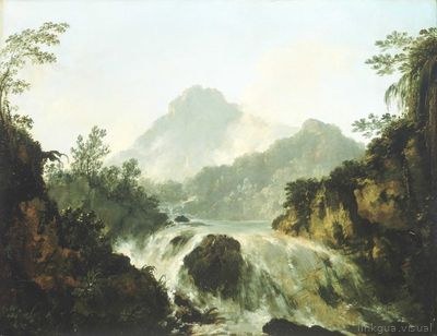 Cascada en un Paisaje Montañoso